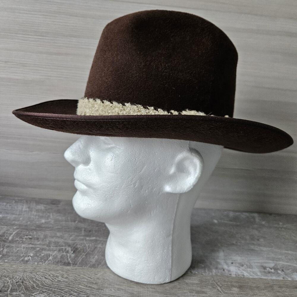 Adam‎ 101 Corral Adam Western Cowboy Felt Hat Mens Size Small 6 3/4 Pampa Brown